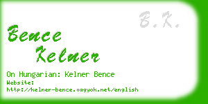 bence kelner business card